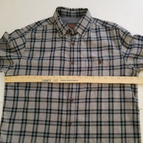 Northwest Territory Shirt Mens Medium Flannel Button-Up Gray Blue Black Plaid - Picture 6 of 10